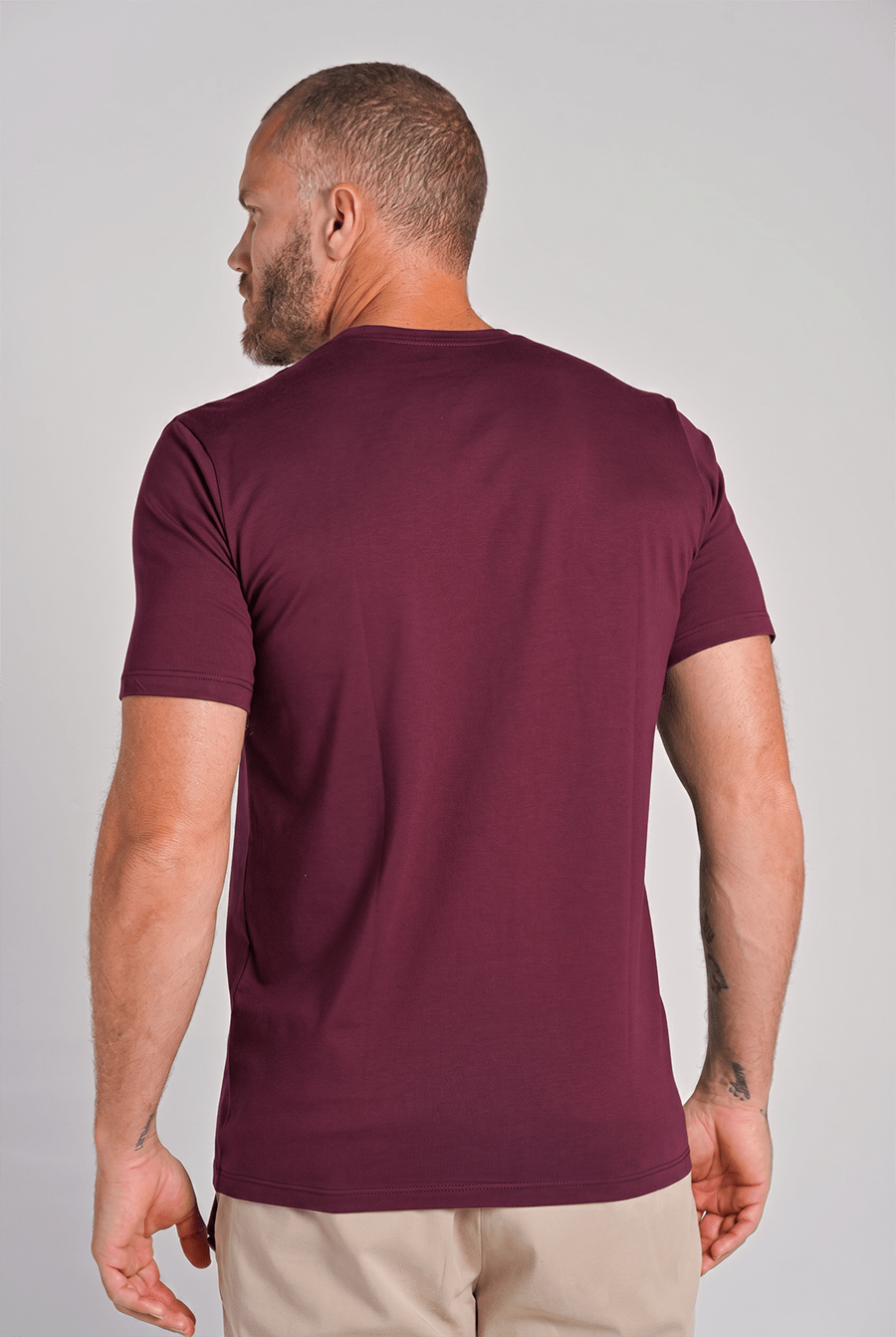 Camiseta Gola Careca Unique Algodão Egípcio com Elastano Bordô - Be_cava