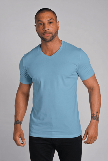 Camiseta Pima Original Gola V Cobalto - Be_cava