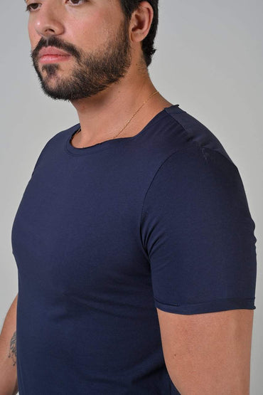 Cava Camiseta Light 100% Algodão Egípcio Azul