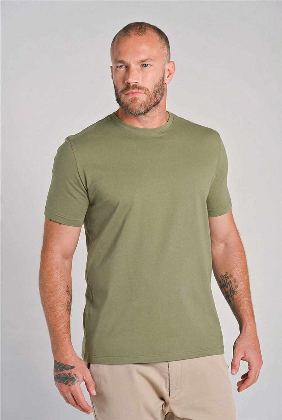 Camiseta Gola Careca Unique Algodão Egípcio com Elastano Dusty Green