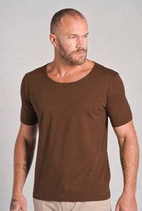 Camiseta Canoe Gola Canoa Algodão Egípcio com Elastano Coffe - Be_cava