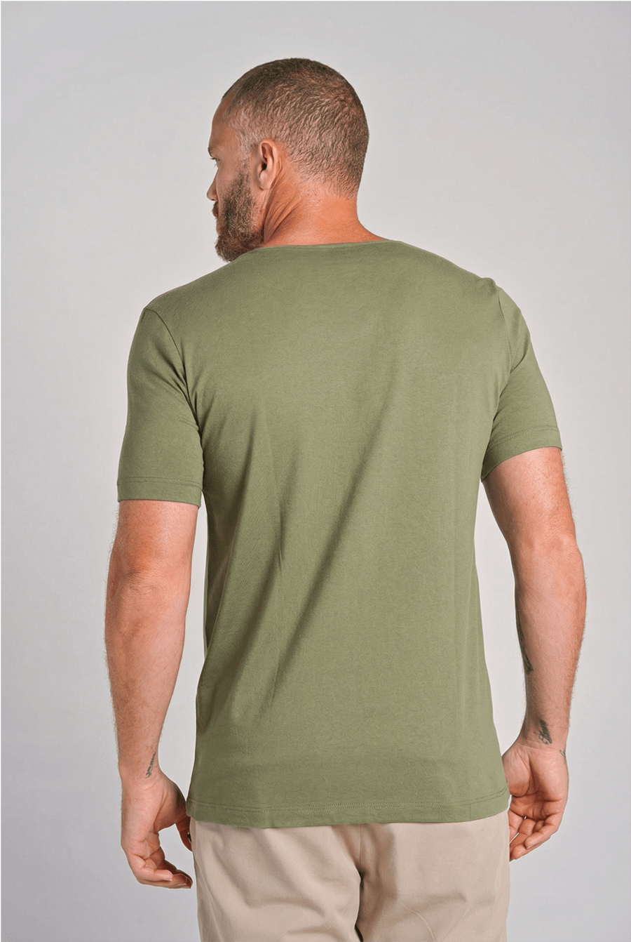 Camiseta Canoe Gola Canoa Algodão Egípcio com Elastano Dusty Green - Be_cava