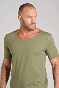 Camiseta Canoe Gola Canoa Algodão Egípcio com Elastano Dusty Green - Be_cava