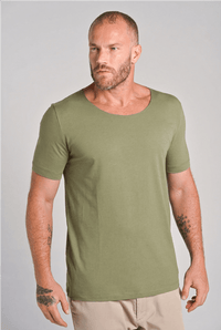 Camiseta Canoe Gola Canoa Algodão Egípcio com Elastano Dusty Green - Be_cava