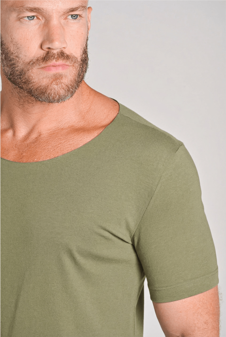 Camiseta Canoe Gola Canoa Algodão Egípcio com Elastano Dusty Green - Be_cava