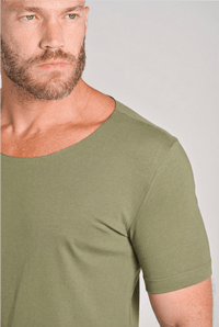 Camiseta Canoe Gola Canoa Algodão Egípcio com Elastano Dusty Green - Be_cava
