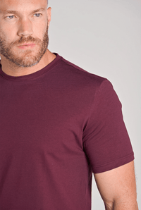 Camiseta Gola Careca Unique Algodão Egípcio com Elastano Bordô - Be_cava