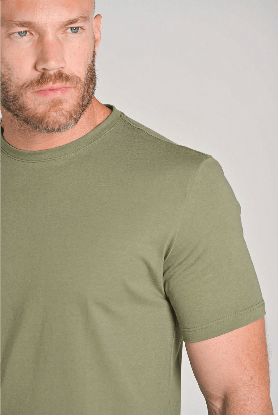 Camiseta Gola Careca Unique Algodão Egípcio com Elastano Dusty Green - Be_cava