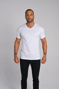 Camiseta Pima Original Gola V Branca - Be_cava