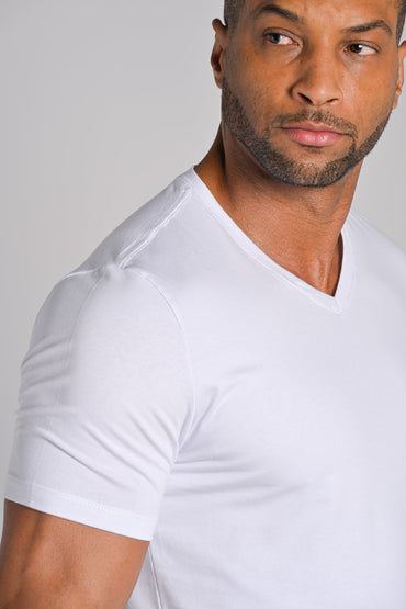 Camiseta Pima Original Gola V Branca - Be_cava