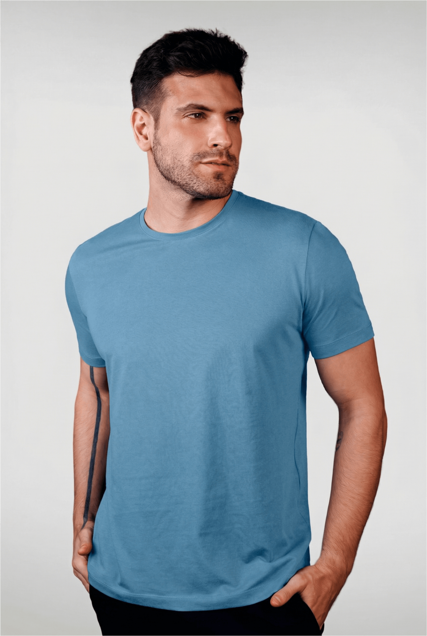 Camiseta Pima Unique Gola Careca Cobalto - Be_cava