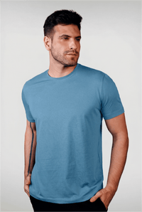 Camiseta Pima Unique Gola Careca Cobalto - Be_cava