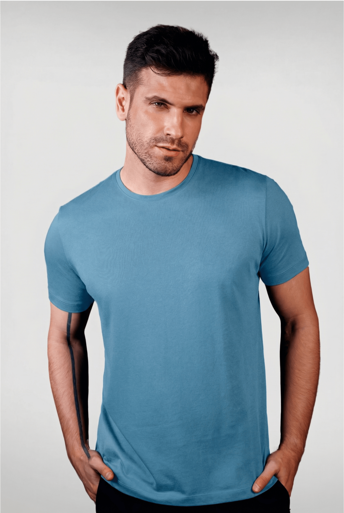 Camiseta Pima Unique Gola Careca Cobalto - Be_cava