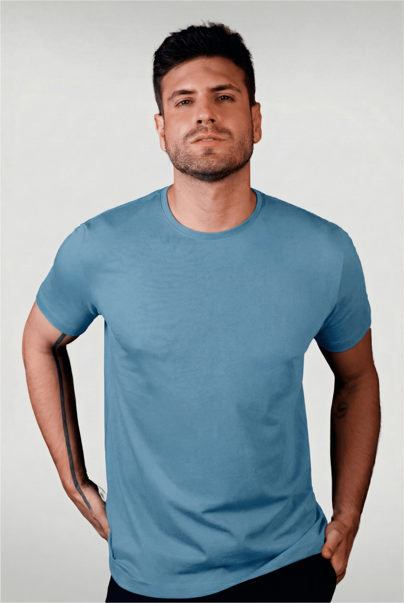 Camiseta Pima Unique Gola Careca Cobalto - Be_cava