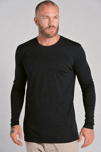 Camiseta Unique Gola Careca Manga Longa Algodão Egípcio com Elastano Preta - Be_cava