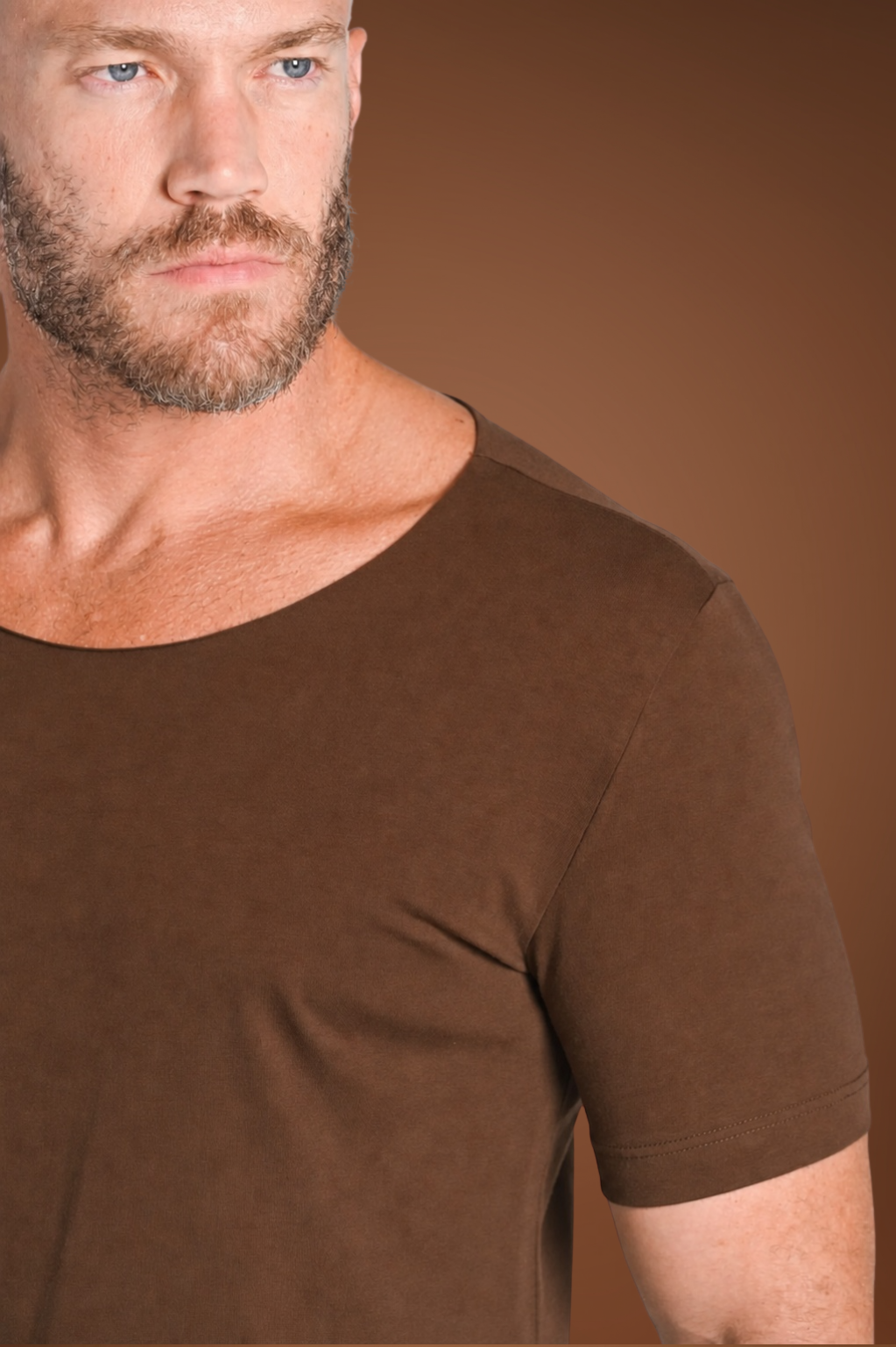 Camiseta Canoe Gola Canoa Algodão Egípcio com Elastano Coffe