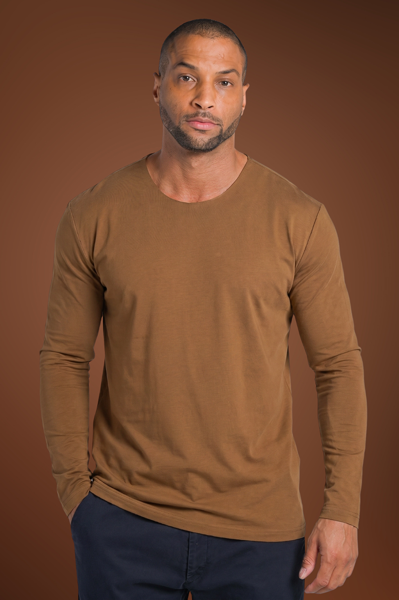 Camiseta Heavy Cotton Manga Longa Dark Nog