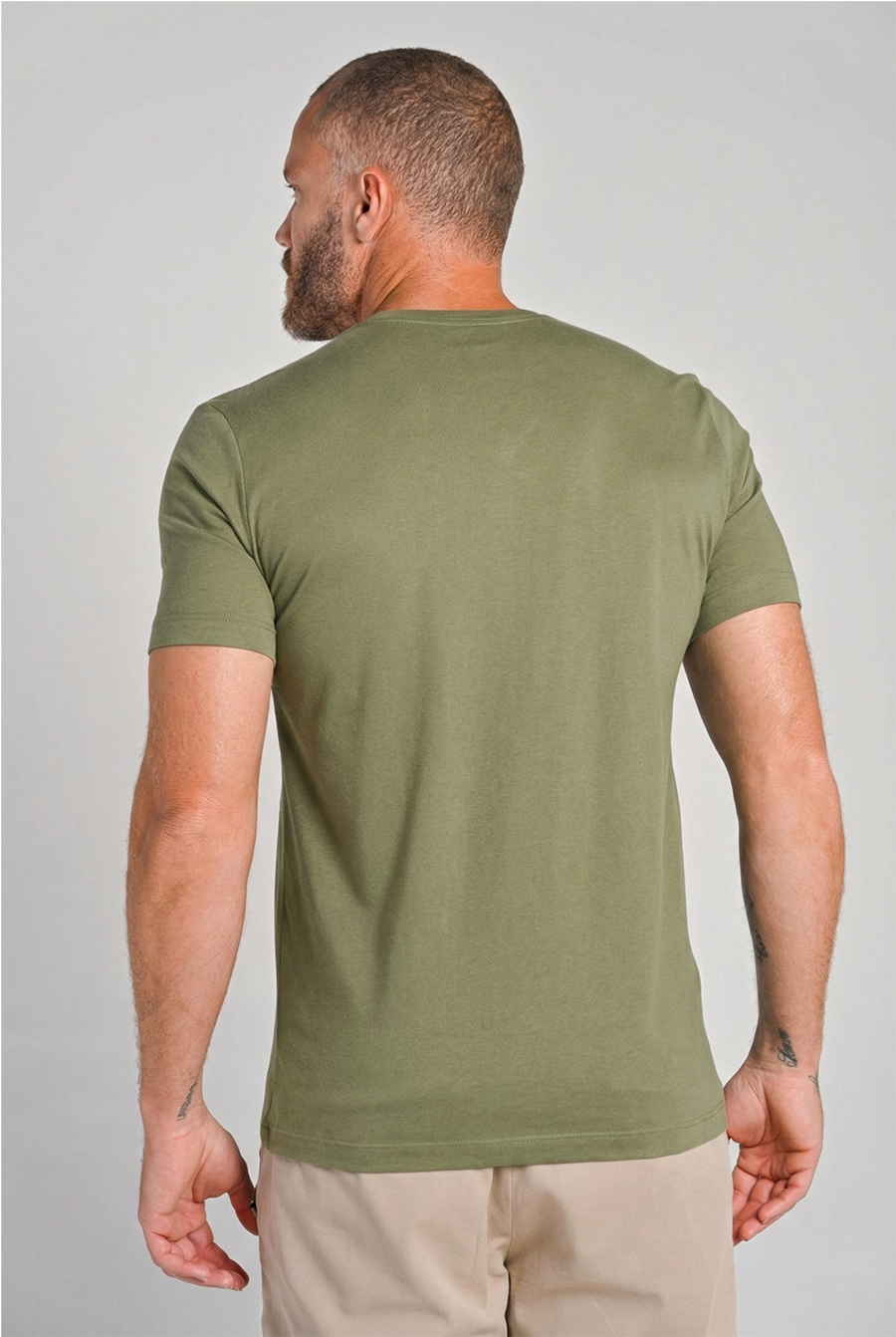 Camiseta Original Gola V Algodão Egípcio com Elastano Dusty Green