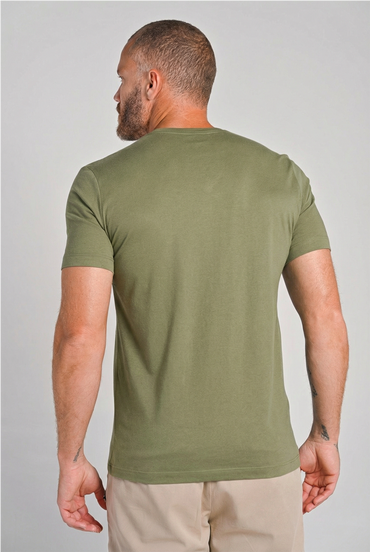 Camiseta Original Gola V Algodão Egípcio com Elastano Dusty Green