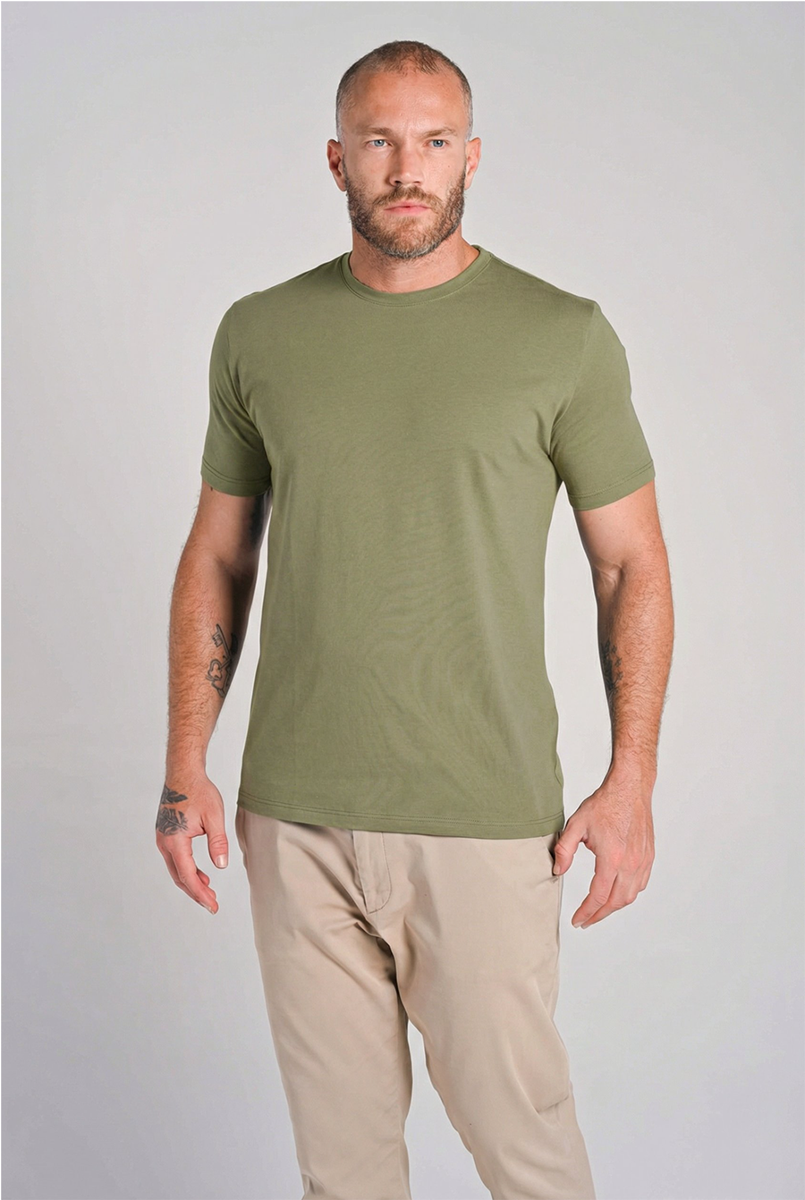 Camiseta Gola Careca Unique Algodão Egípcio com Elastano Dusty Green