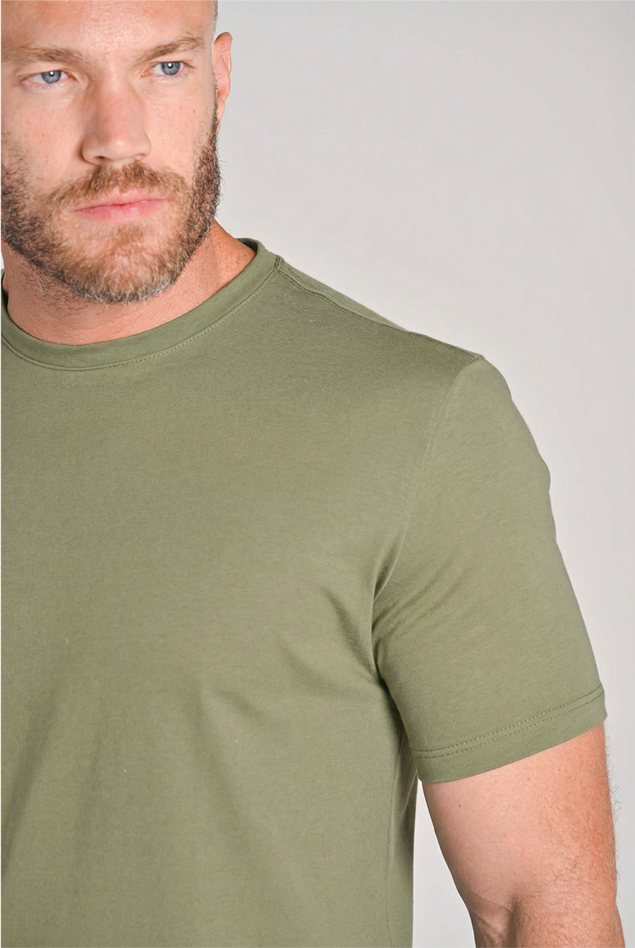 Camiseta Gola Careca Unique Algodão Egípcio com Elastano Dusty Green