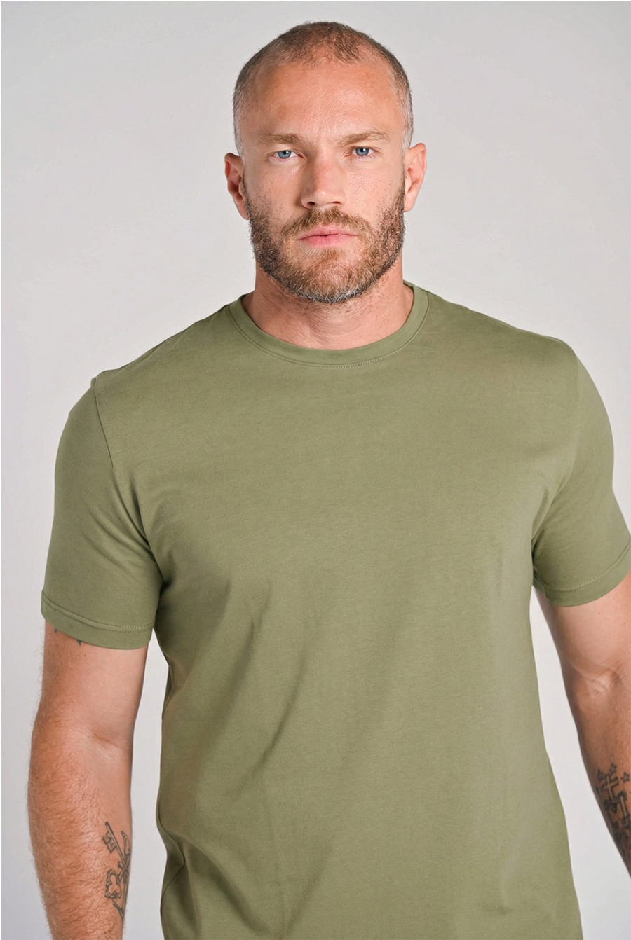 Camiseta Gola Careca Unique Algodão Egípcio com Elastano Dusty Green