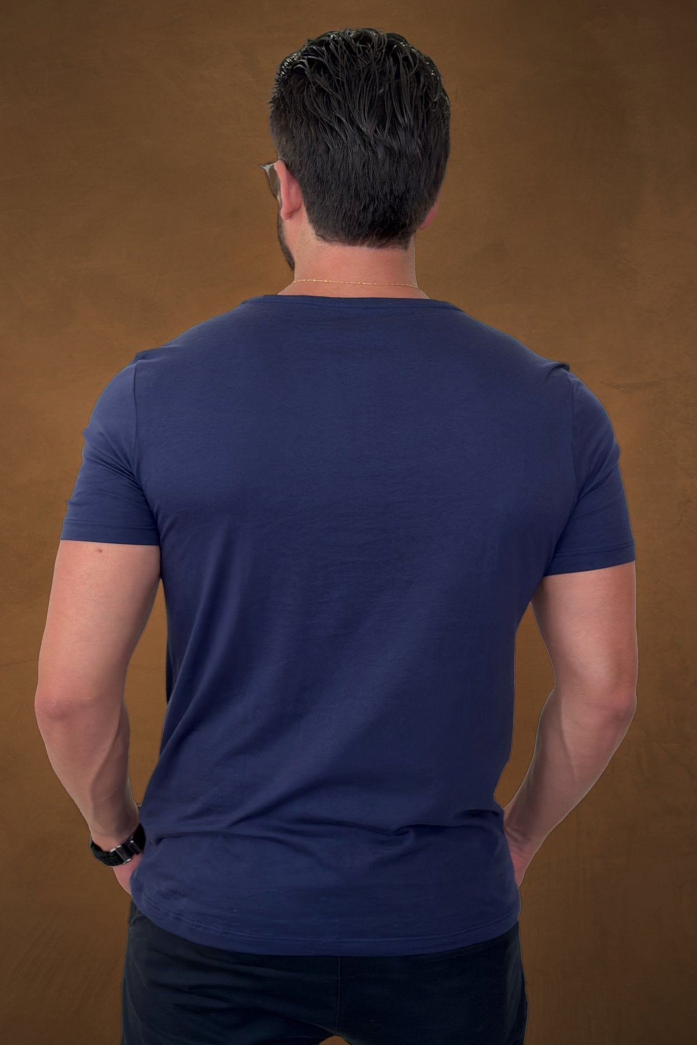 Camiseta Gola Summer Algodão Egípcio com Elastano Azul - Be_cava