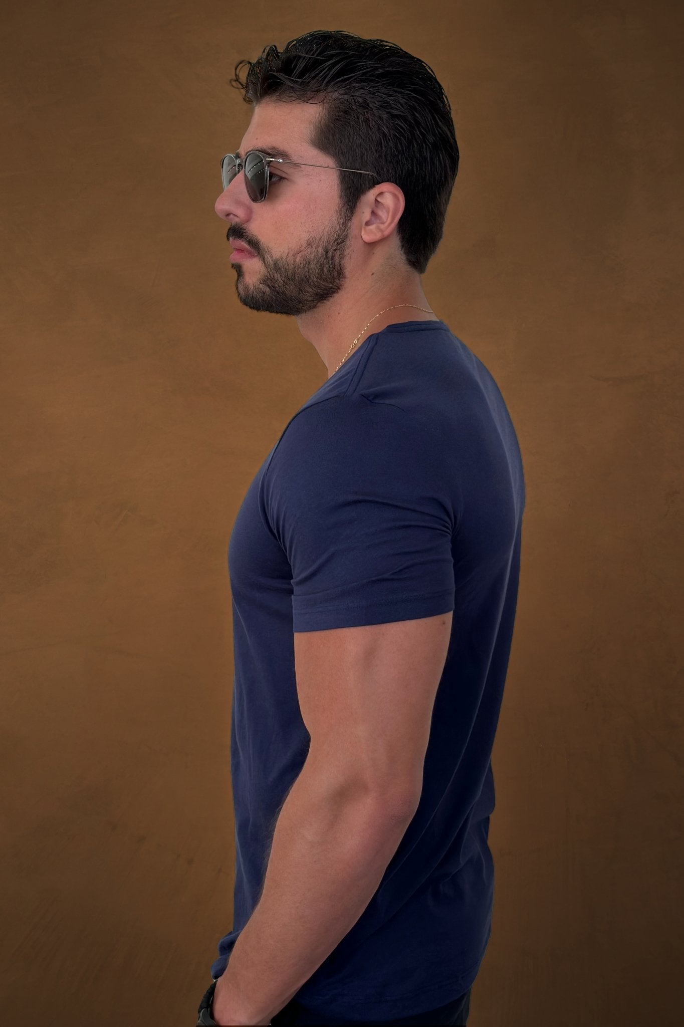 Camiseta Gola Summer Algodão Egípcio com Elastano Azul - Be_cava