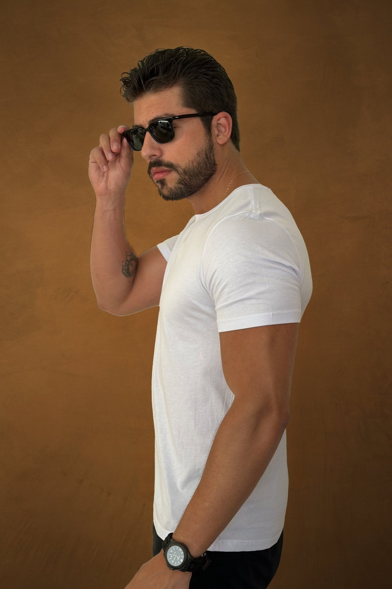 Camiseta Gola Summer Algodão Egípcio com Elastano Branca - Be_cava